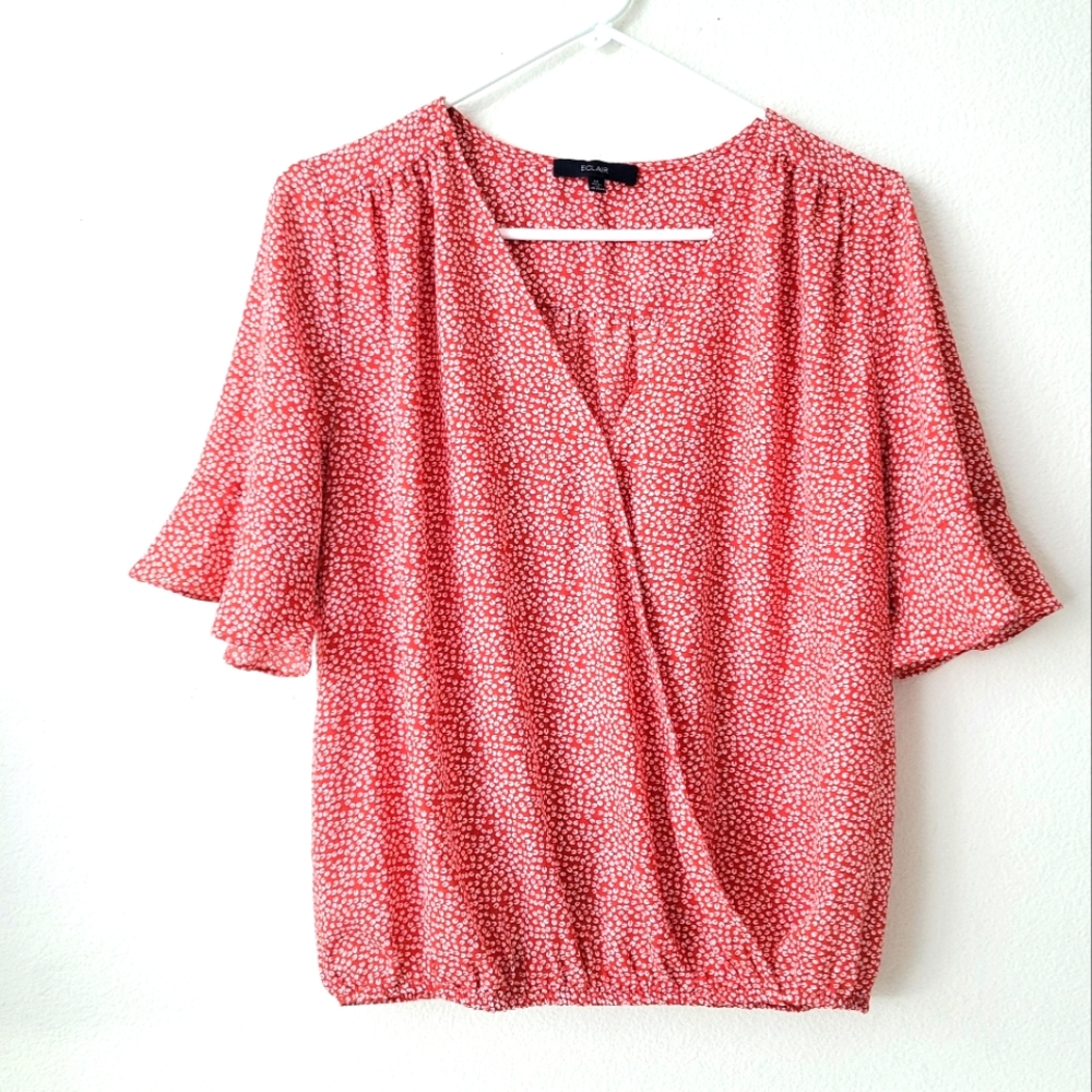 Eclair snap crossed blouse